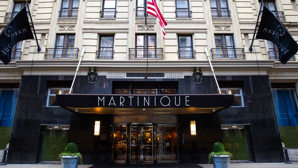 The Martinique New York on Broadway, Curio Collection by Hilton is located in a beaux-arts building that has been designated as a New York City landmark. The Martinique New York on Broadway, Curio Collection by Hilton is located in a beaux-arts building that has been designated as a New York City landmark.
