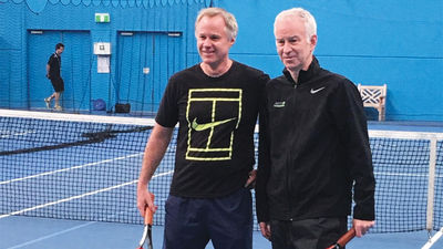 Patrick (left) and John McEnroe will face off in an exhibition tennis match on Antarctica.