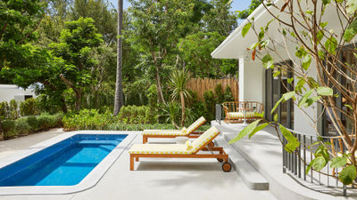 The Bayside Villas at The Standard, Hua Hin offer separate living and sleeping areas, a fully stocked wet bar and private patio with a plunge pool.