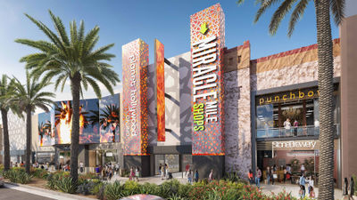 A rendering of the Miracle Mile Shops' Harmon Avenue revised entrance.