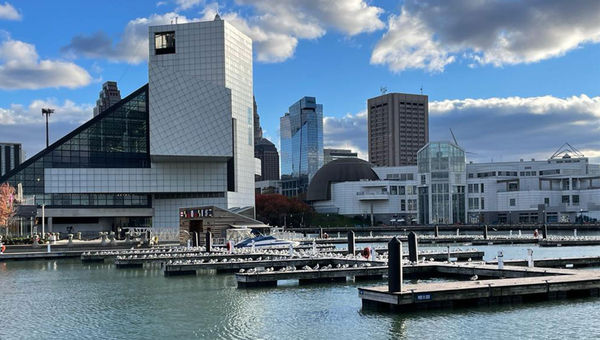 The Rock & Roll Hall of Fame is on Lake Erie. The Rock & Roll Hall of Fame is on Lake Erie.