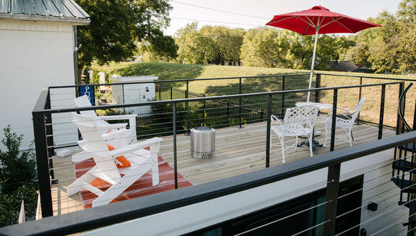 Hotel Otto's bungalows feature rooftop decks with Adirondack chairs, solo stoves, and Yeti coolers. Hotel Otto's bungalows feature rooftop decks with Adirondack chairs, solo stoves, and Yeti coolers.