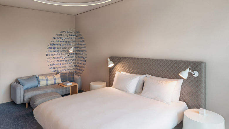 A guestroom at the Hyatt Place Zurich Airport The Circle.