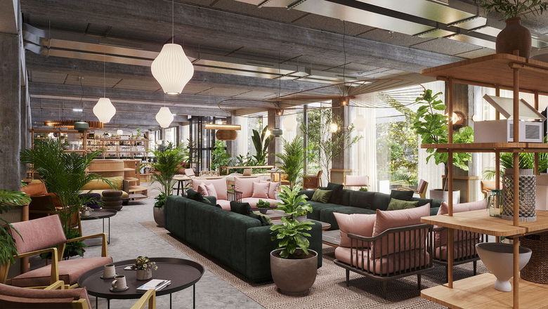 The co-working space at the WunderLocke Sendling, Munich.