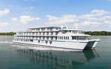 A rendering of American Cruise Line's new, catamaran-style ship.
