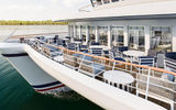 A rendering of one of the outdoor lounges.
