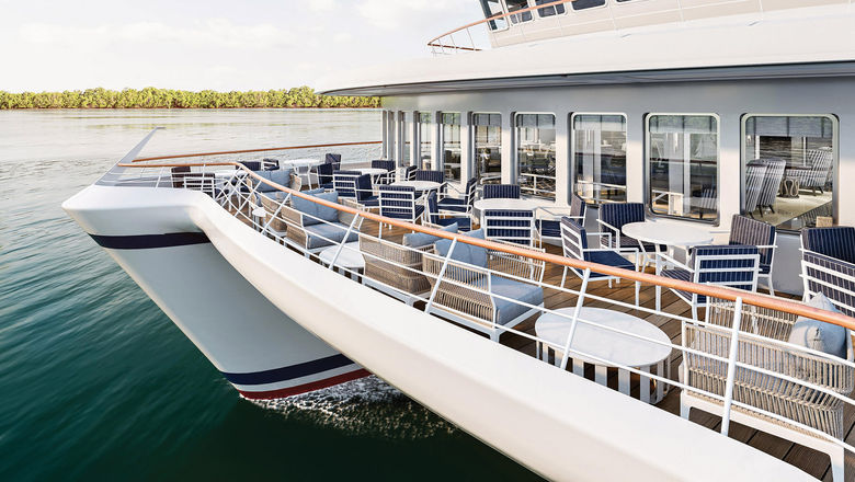 The first catamaran-style ships will be named the American Eagle and American Glory and are scheduled to debut in summer and fall 2023.