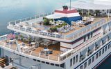The ship will have various lounges and ample outdoor seating areas.