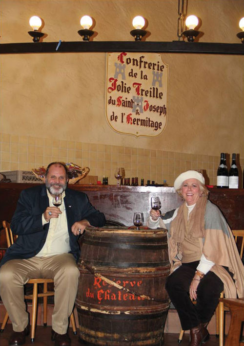 Hank and Anne Schrader at a special wine tasting event in Tournon, France, that was part of an AmaWaterways cruise. The couple, owners of Visit Dream Destinations, have been on 21 river cruises.