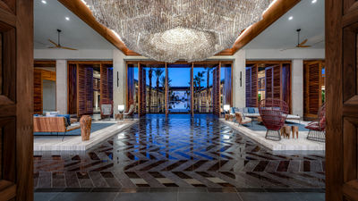 The lobby at the Conrad Tulum Riviera Maya.