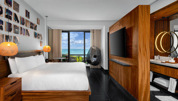 A guestroom at the Conrad Tulum Riviera Maya. A guestroom at the Conrad Tulum Riviera Maya.