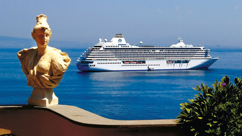 The Crystal Serenity in Sorrento, Italy. The ship is 18 years old, and the Crystal Symphony is 26.