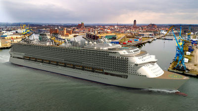 The Global Dream at the MV Werften shipyard in Wismar, Germany. The Dream Cruises ship is scheduled to be delivered in 2022.