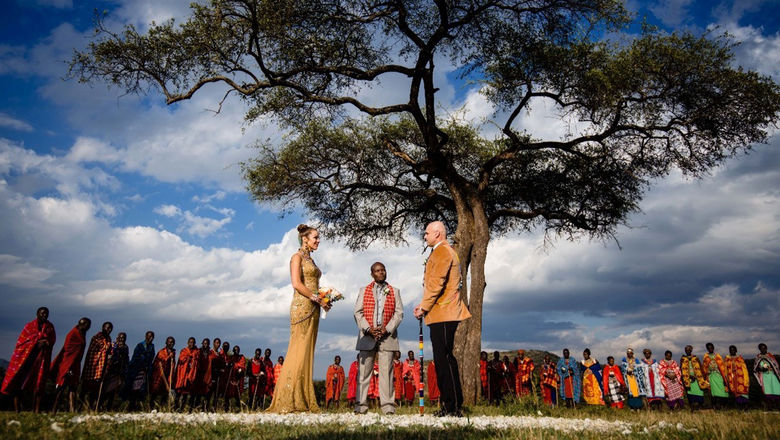 A Masai wedding ceremony at Mara Bushtops Luxury Camp in Kenya. A new Priceline survey indicates that 79% of Americans plan to attend a wedding in the U.S. that requires travel in the next 12 months.