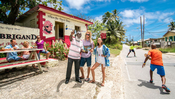 Outside the Nigel Benn Aunty Rum Shop in St. Andrew’s Parish on Barbados' north coast. Outside the Nigel Benn Aunty Rum Shop in St. Andrew’s Parish on Barbados' north coast.