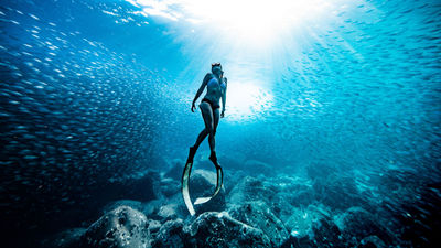 Kimi Werner, who grew up in Hawaii and has won spearfishing championships, leads Four Seasons Resort Hualalai's new freediving experience.