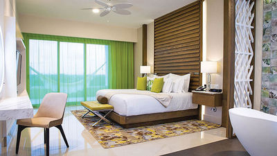 The Garza Blanca Cancun, with its expansive pool area and views of the Caribbean Sea.