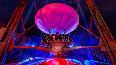 Area15’s Liftoff gondola gently takes guests 130 feet above Las Vegas.