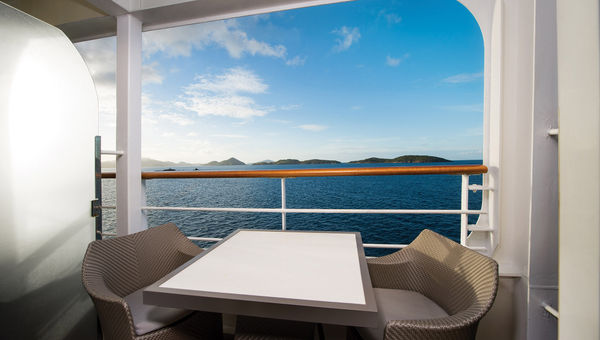 The balcony of a club veranda stateroom. The balcony of a club veranda stateroom.