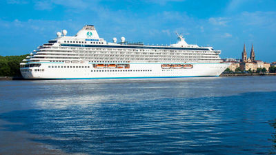 The Crystal Serenity when it sailed for the old Crystal Cruises.