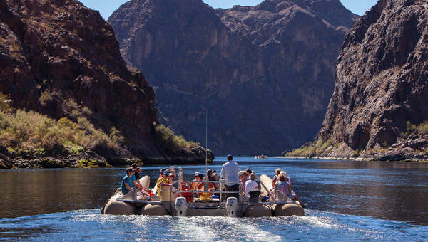 Lake Mead Mohave Adventures offers tours on inflatable, motorized rafts. Lake Mead Mohave Adventures offers tours on inflatable, motorized rafts.