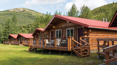 Cabins at Doyon's Kantishna Roadhouse in Denali National Park.