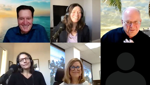 Clockwise from top right: Dietmar Wertanzl, Crystal's first hotel director; show host Rebecca Tobin; travel advisors Richard Turen and Susan Reder; and news editor Johanna Jainchill. Not pictured: Former marketing exec Art Sbarsky.