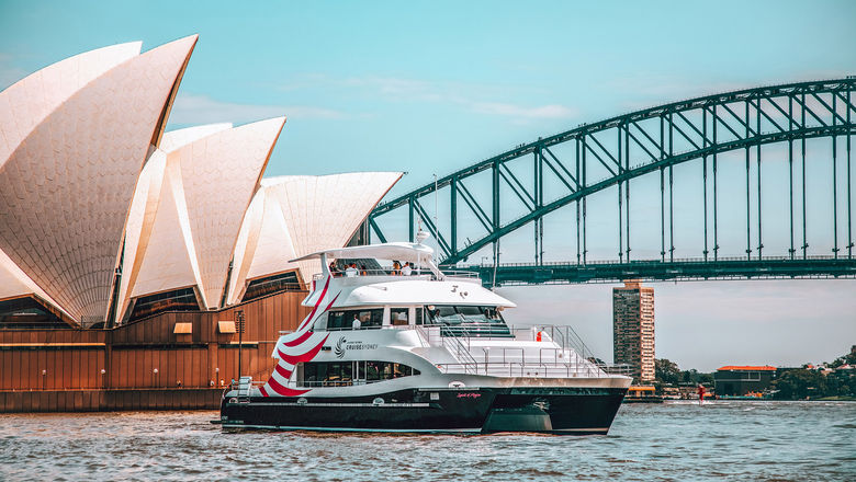 Journey Beyond's Cruise Sydney cruises Sydney Harbor on a 78-foot luxury vessel.