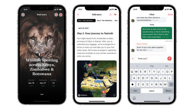 Origin's app for travelers features itinerary details and chat functionality.