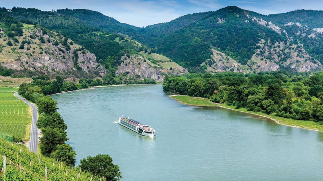 Tauck is offering Passion Play sailings on the Danube aboard the 130-passenger Savor, seen here near Durnstein, Austria.