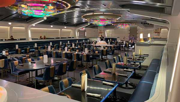 The Crown of Corellia Dining Room, the culinary hub aboard the Halcyon.