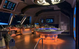 The bridge aboard the Halcyon. Guests participate in training on key systems that run the ship, from weapons to shields and beyond.