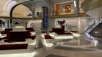 The atrium is the Halcyon's main gathering spot.