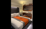 Standard cabins aboard the Halcyon include a queen-sized bed, two bunks and a fold-out bed (not pictured).