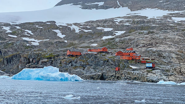 The Argentine-controlled Primavera Research Station is located in a guarded area above beautiful Cierva Cove Bay.