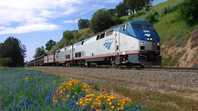 Amtrak's California Zephyr train. Amtrak has named Eliot Hamlisch executive vice president and chief commercial officer of the company.