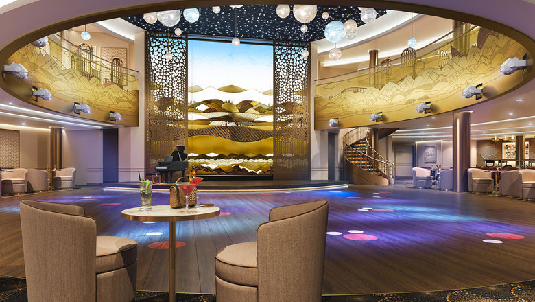 A rendering of the Queens Room ballroom on the upcoming Queen Anne. Cunard is working to battle any perceptions among potential American cruisers that it's too formal.