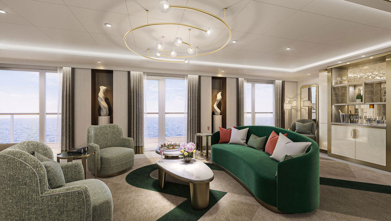 The Grand Suite on the Queen Anne will include a dedicated dining room and adjacent butler’s pantry, walk-in closets, marble finished bathrooms with windows and the largest balconies onboard.