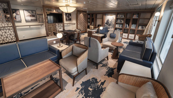 The library on Aurora Expeditions' Greg Mortimer, which will sail the line's first Iceland circumnavigation this summer. The library on Aurora Expeditions' Greg Mortimer, which will sail the line's first Iceland circumnavigation this summer.
