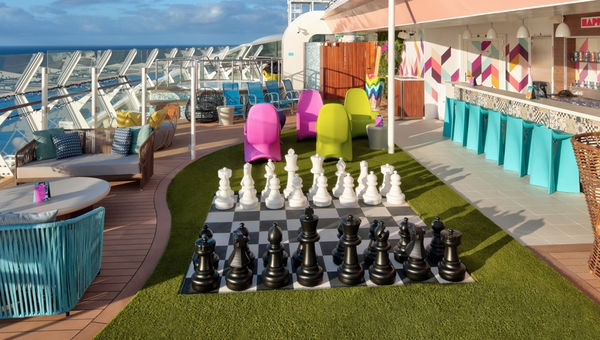 Social 100 and The Patio are hangout spots for teens on Wonder of the Seas.
