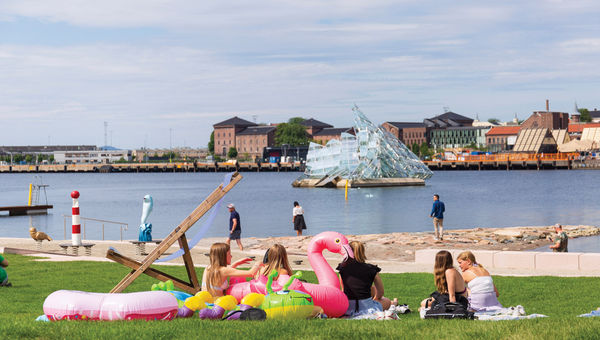 Oslo's new Opera Beach is an especially attractive option for families with young children visiting during the summer.