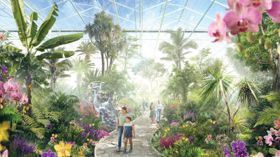 The theme of the 2022 Floriade Horticulture Expo, seen here in a rendering, focuses on a sustainable future and features four sub-themes relating to sustainability.