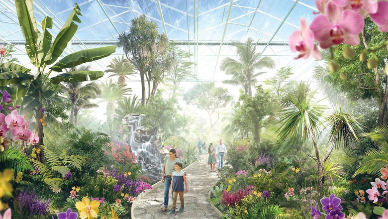 The theme of the 2022 Floriade Horticulture Expo, seen here in a rendering, focuses on a sustainable future and features four sub-themes relating to sustainability.