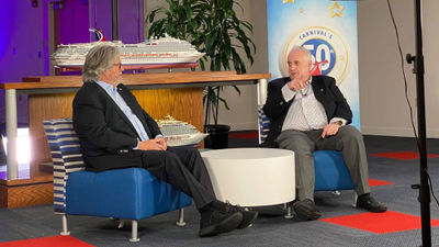 Carnival Corp. chairman Micky Arison (left) with brand ambassador John Heald.