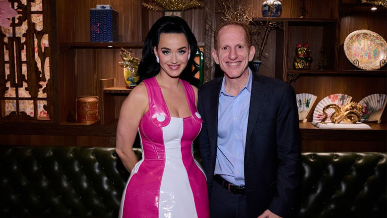 Katy Perry with Norwegian Cruise Line CEO Harry Sommer.
