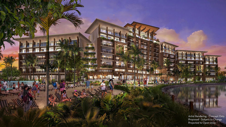 A rendering of the Disney Vacation Club building planned for the Polynesian Village Resort.