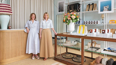 Anne Liles, left, and Ragan Stone inside the retail section of the Travel Studio in Mountain Brook, Ala.