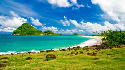 Levera Beach on Grenada’s northeast coast. JetBlue has added a second flight to the island from New York in August.