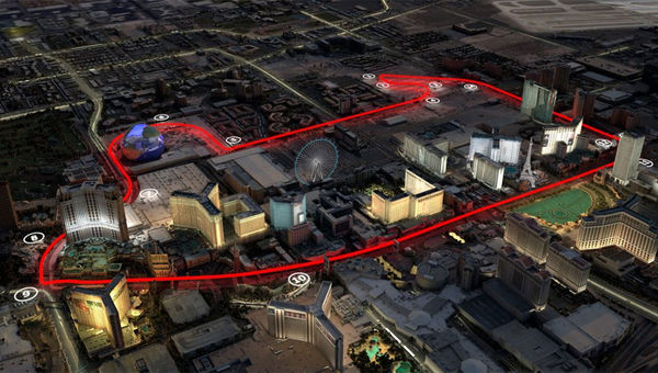 The course for next year's Las Vegas Grand Prix will include a 1.2-mile stretch of the Las Vegas Strip. The course for next year's Las Vegas Grand Prix will include a 1.2-mile stretch of the Las Vegas Strip.