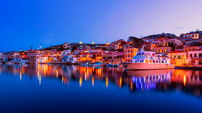 An evening scene in Rhodes.